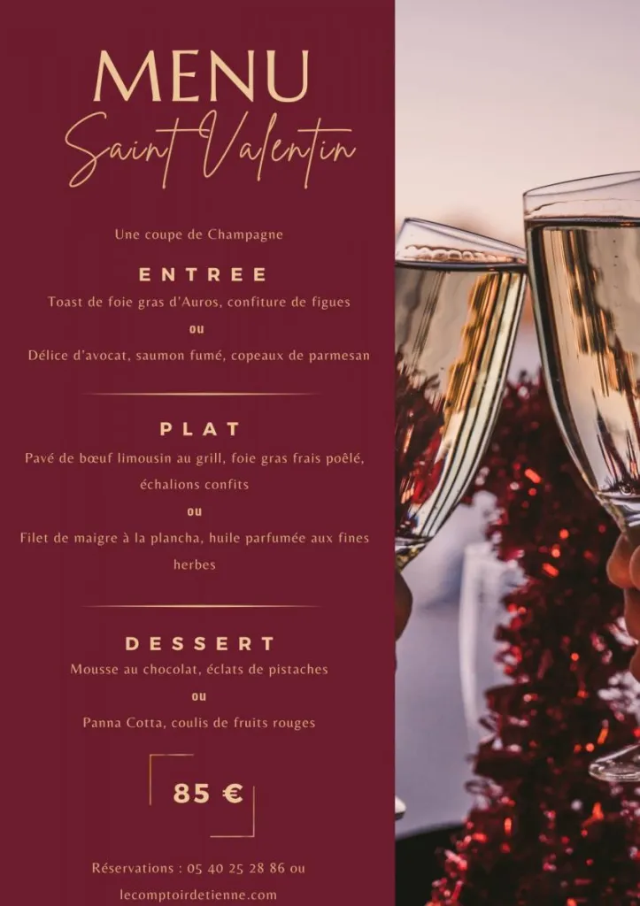 Menu de la Saint Valentin