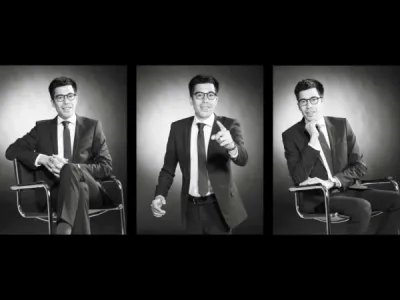 portrait corporate en noir et blanc