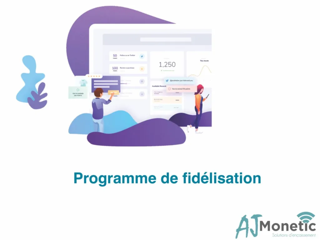 Programme de fidélité gratuit sur caisse enregistreuse dématérialisée Commercill chez AJ MONETIC