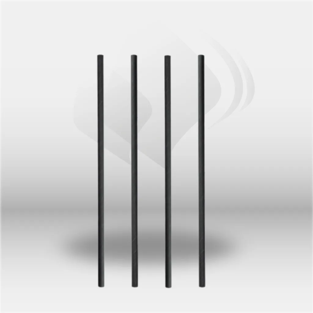 Pailles droites en papier noir 20 cm pour boissons et cocktails, idéales pour bars, restaurants, événements et restauration rapide, offrant une solution élégante, hygiénique et biodégradable pour la consommation de boissons froides – disponibles à Mont-de