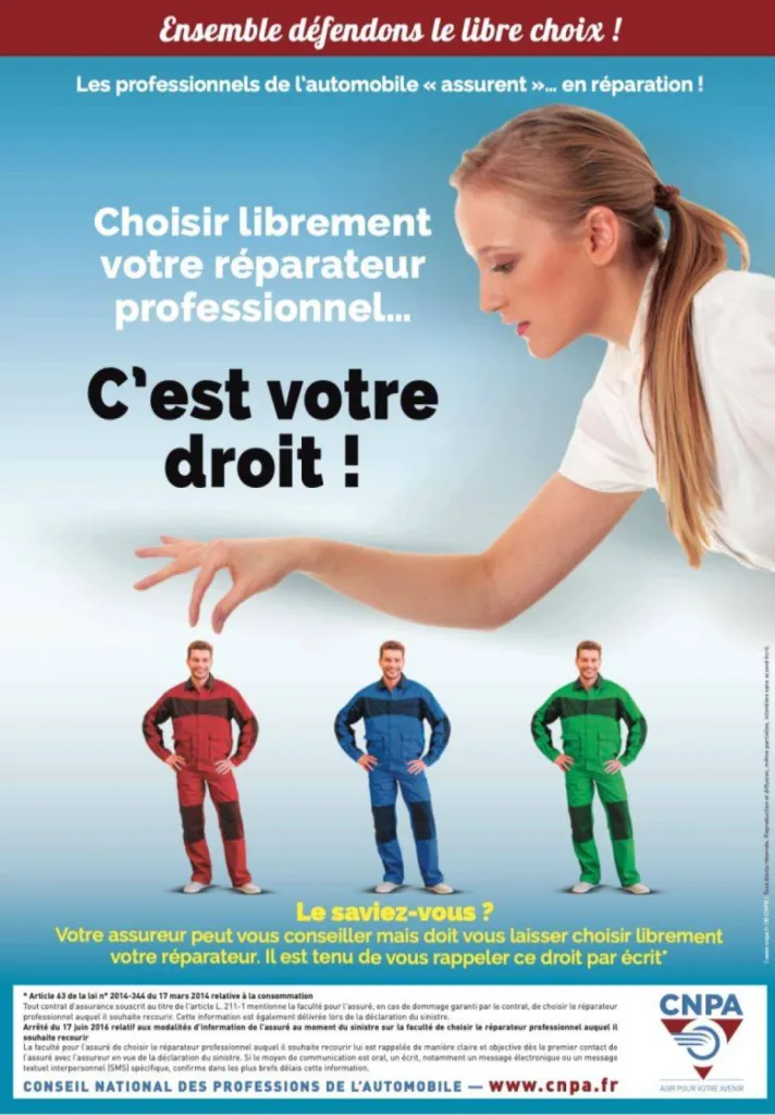 Libre choix du réparateur par l'assuré