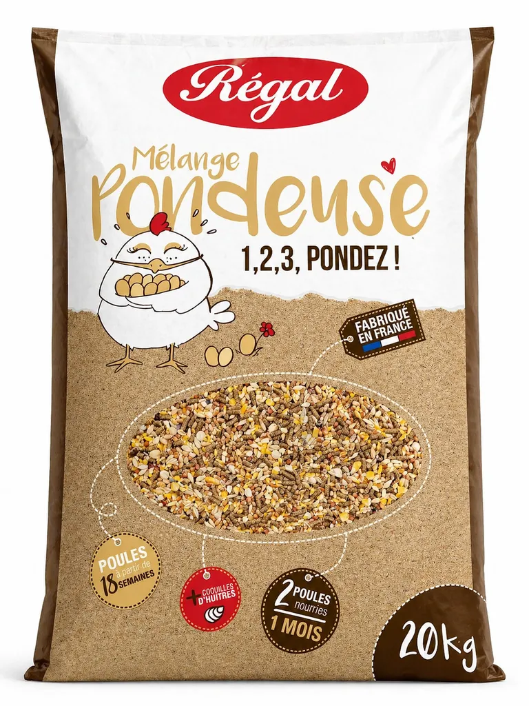 Mélange céréales poules pondeuses Régal – alimentation complète pour une ponte régulière et de qualité