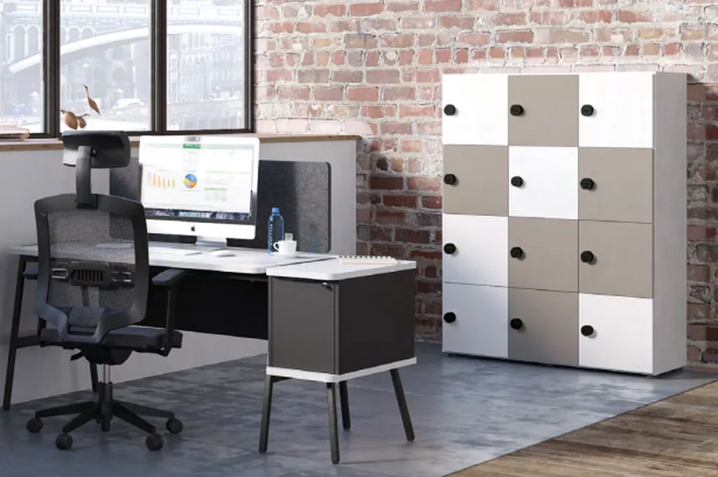 Casier 12 cases avec socle mélaminés disponible à Montpellier