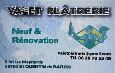 Plaquiste St Quentin de Baron Valet Plâtrerie