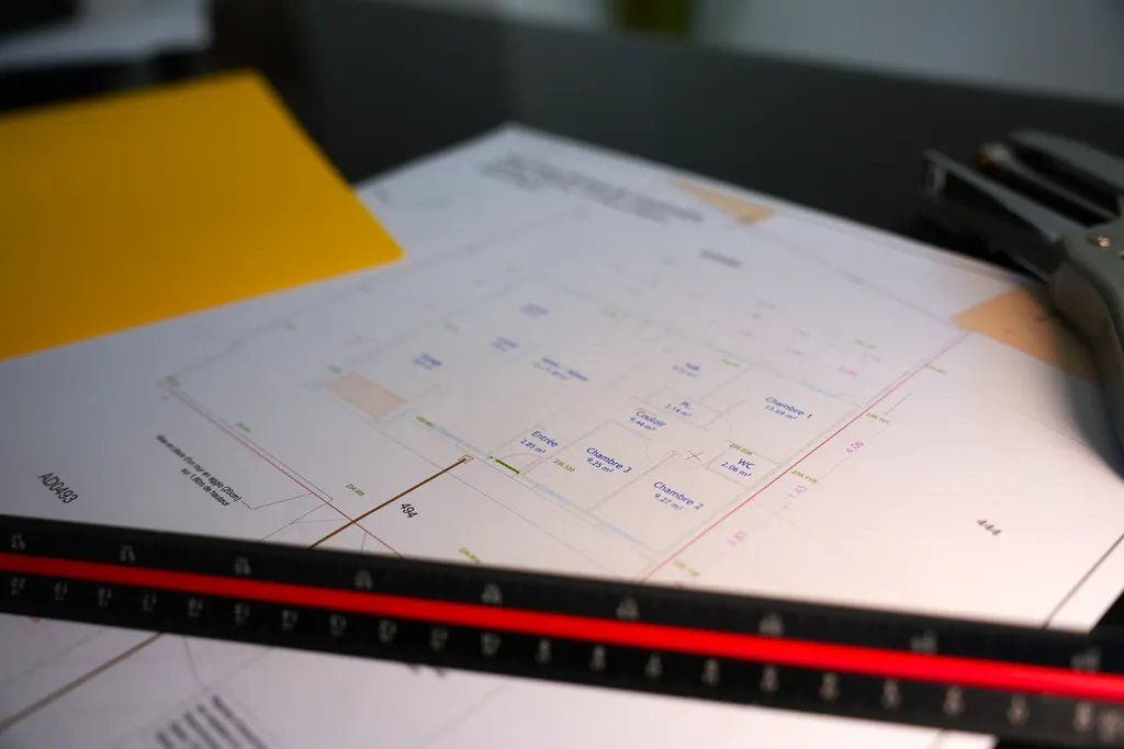 Photo d'un plan masse pour un permis de construire