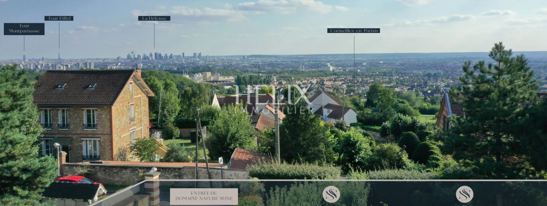 Dans un domaine résidentiel, entre nature et ville offrant des vues exceptionnelles sur l'ouest Parisien