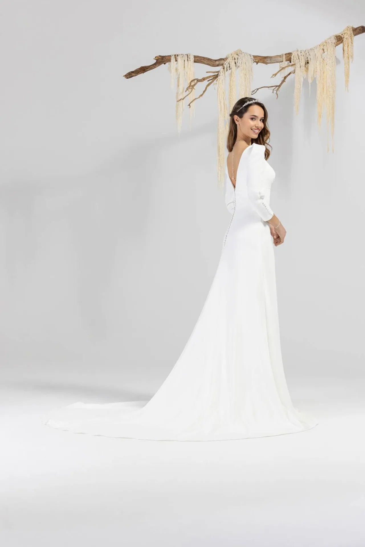 Robe de mariée en crêpe fluide