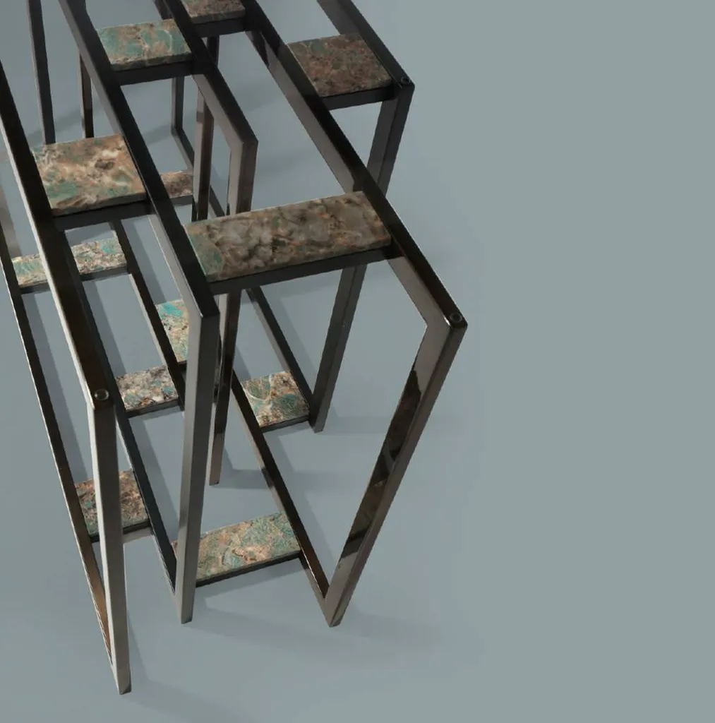 table en marbre et en verre design Saint-Tropez