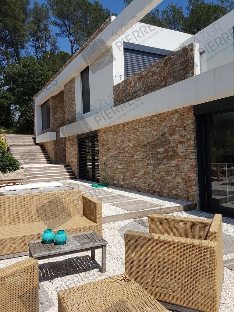 parement stone panel moderne extérieur