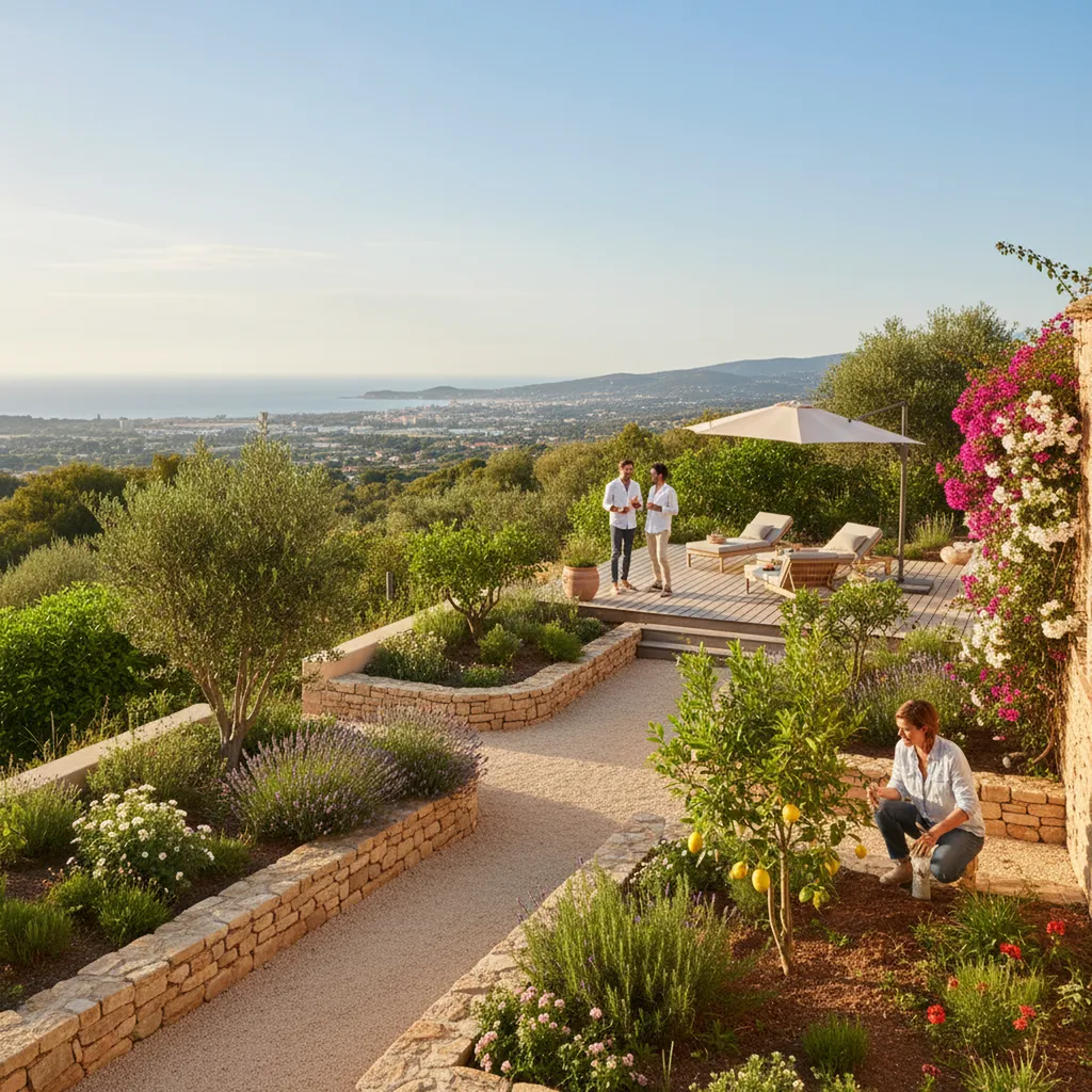 Rénovation complète d'espaces extérieurs à Toulon près de Solliès-Pont : Réhabilitation de vieux jardins avec nettoyage et nouvelles plantations
