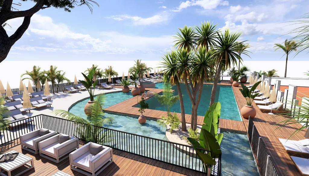 Aménagement des espaces dans le cadre de la rénovation des espaces communs du camping Les Grands Pins à Lacanau