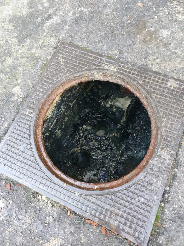 Débouchage d'un siphon disconnecteur ( regard plein ) pour un syndic de copropriété à Marseille 13003.