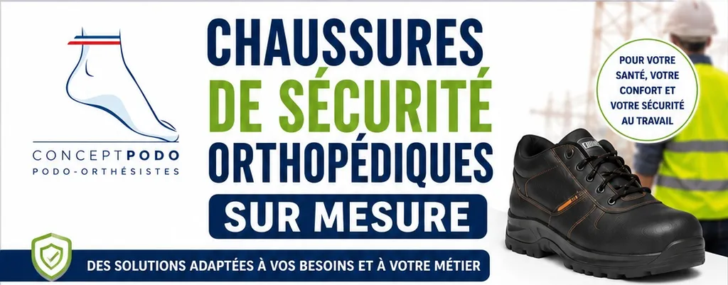 chaussures de sécurité sur mesure maintien dans l'emploi CONCEPT-PODO en Normandie et Île de France