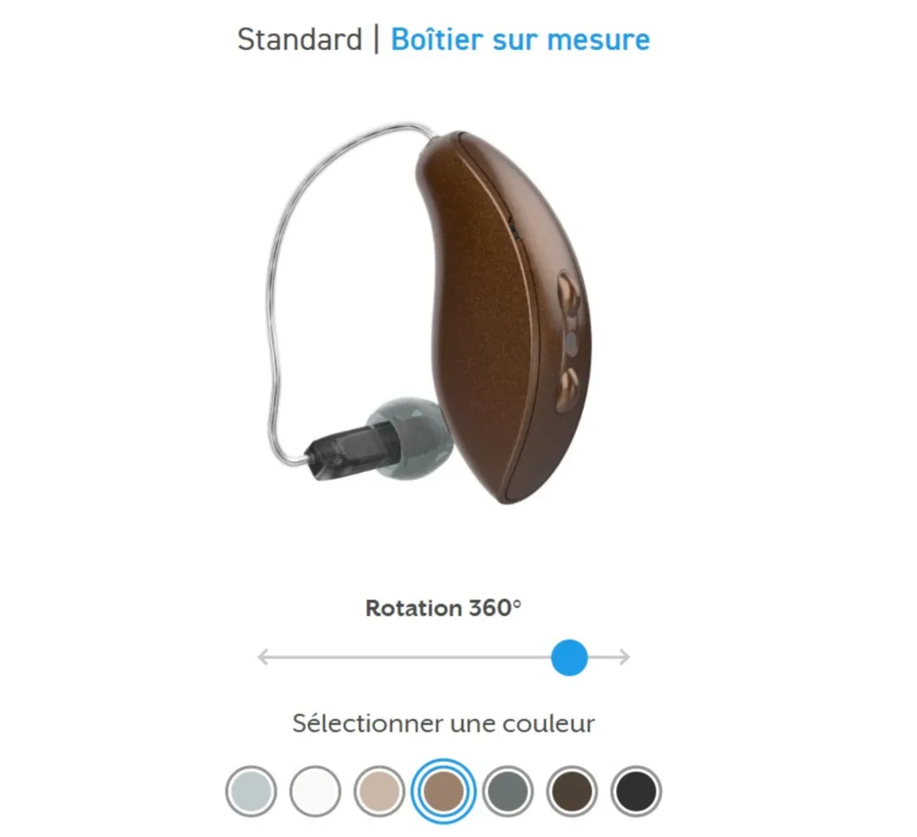 RIC RT Omega AI (rechargeable avec bobine T): Appareil auditif rechargeable Starkey avec IA anti acouphènes, disponible proche de Lyon