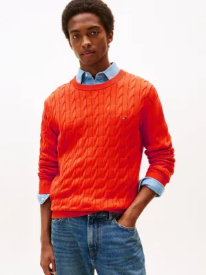 Le pull en maille torsadée Tommy Hilfiger