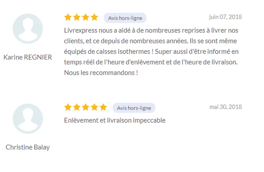 Recommandations clients Livr'Express® Techlid