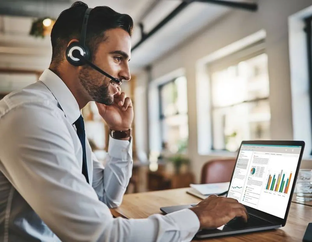 Business Developer en pleine qualification téléphonique d’un lead informatique