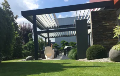 Pergola bioclimatique à lames rectractables à St Raphael dans le var