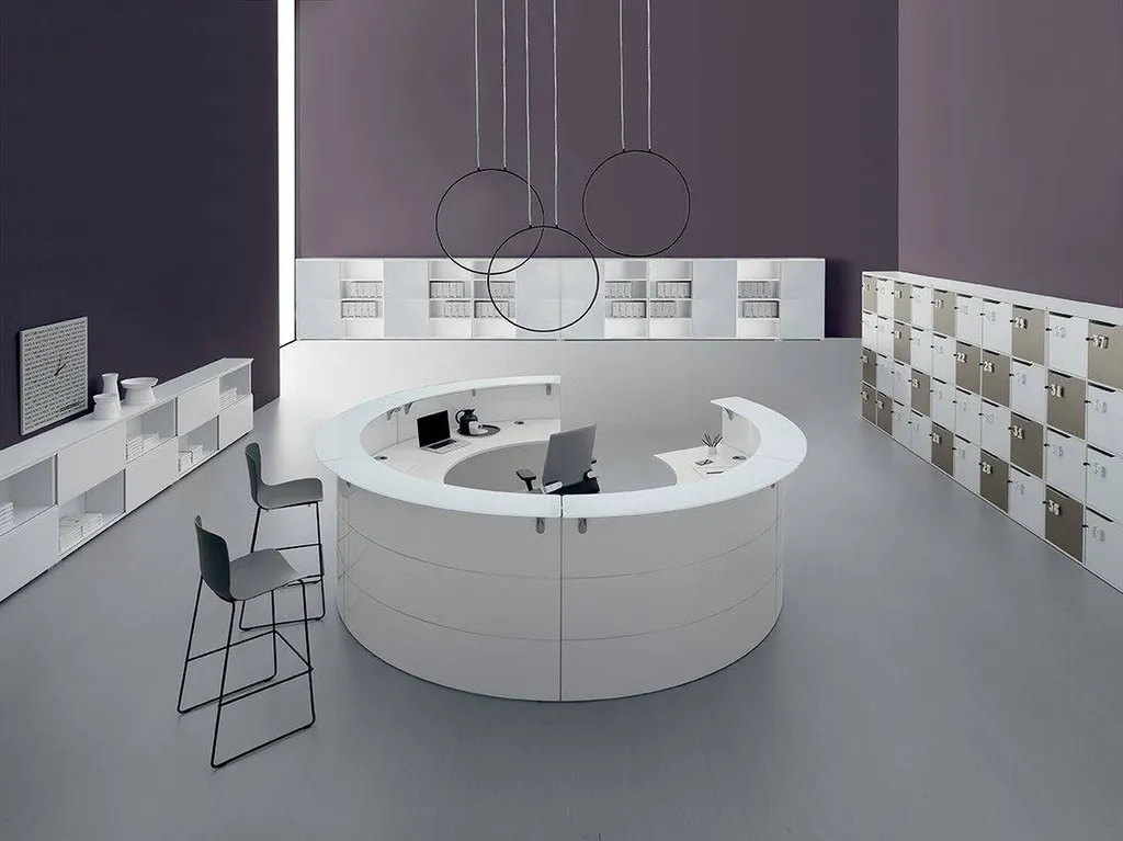 banque d'accueil ABAKO de DVO forme arrondie à Nîmes