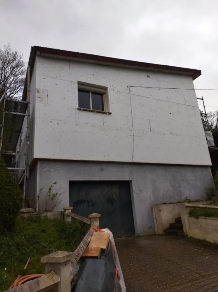 L'isolation extérieure par enduit sur isolant maison individuelle  Le Havre 76