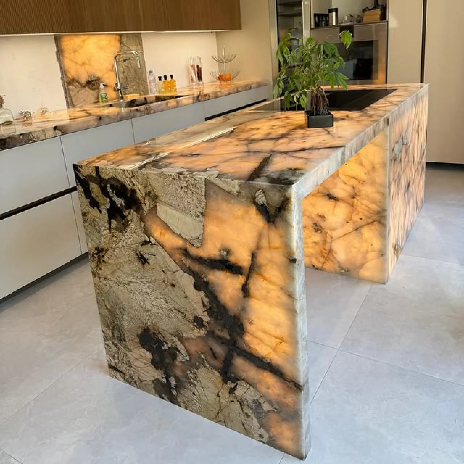 Ilot en quartzite Patagonia rétro-éclairée