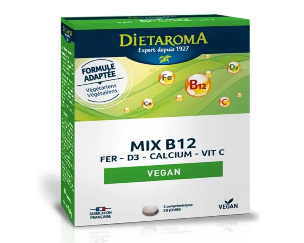 Complément alimentaire MIX B12 Vegan avec fer, calcium et VITAMINES B12 et D3 : option végétariens et végans à Belleville-en-Beaujolais Rhône 69