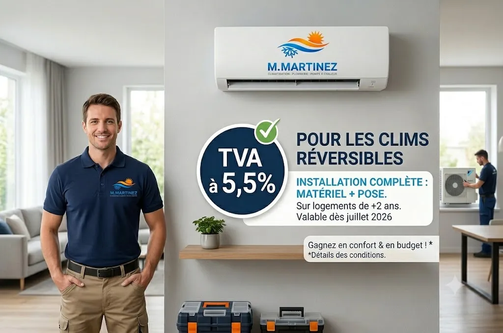 Climatisation réversible : Économisez 15% grâce à la nouvelle TVA à 5,5 % !