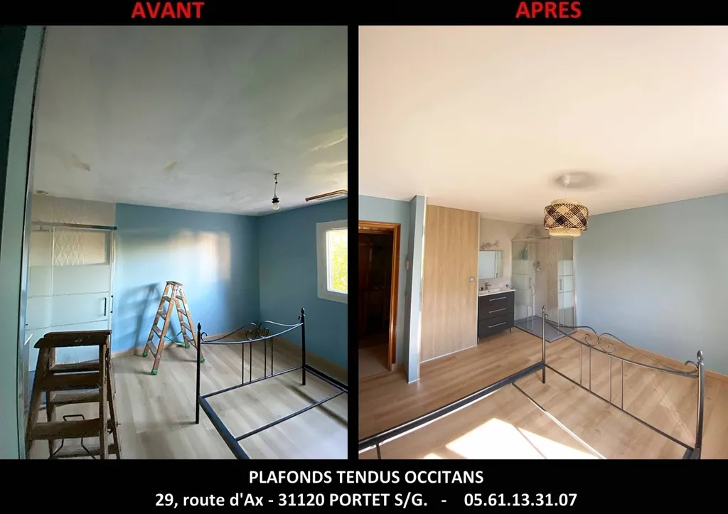 Plafond tendu dans chambre - Plafonds Tendus Occitans Fourquevaux