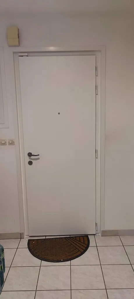 Remplacement d'une porte d’entrée monobloc en aluminium Passage Euradif modèle MAUVE sur mesure à Fontaine-lès-Dijon en Côte-d’Or