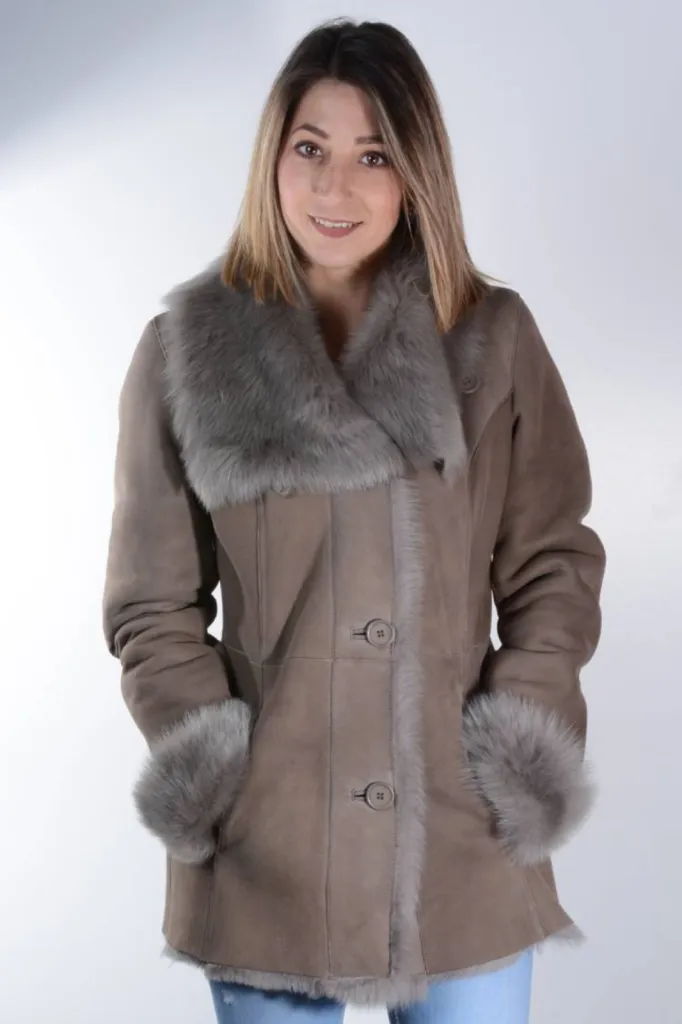 veste agneau de toscane beige femme