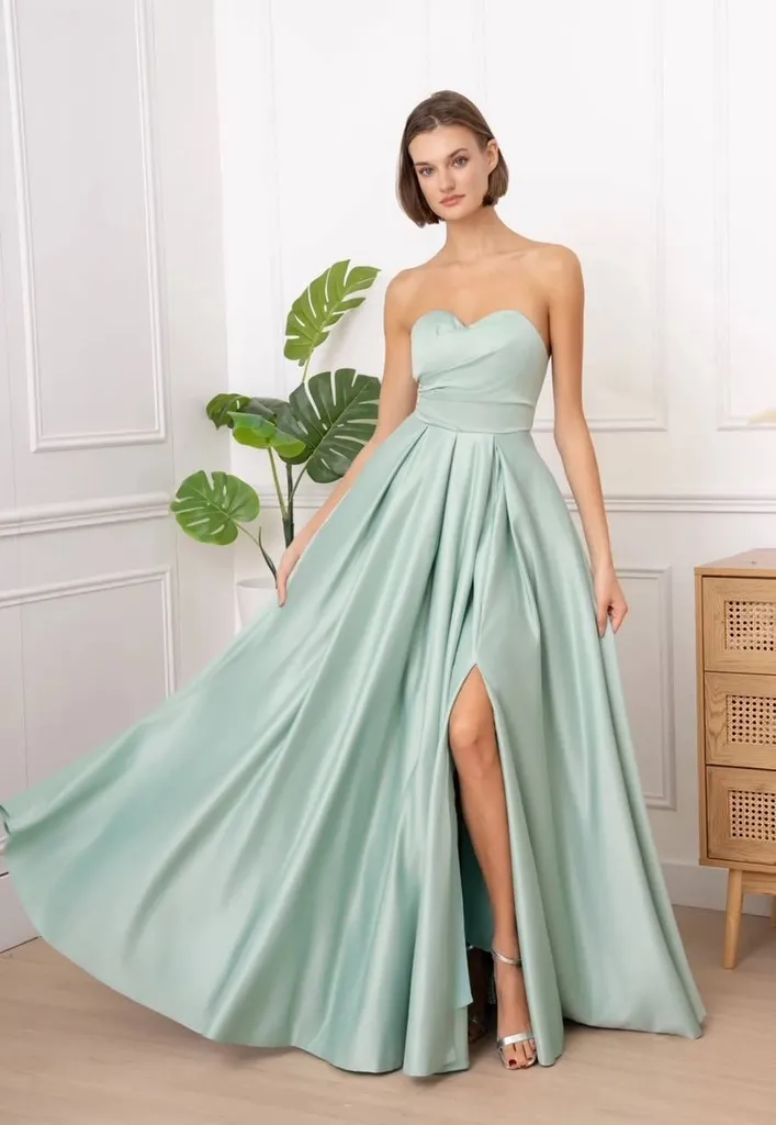 Robe de demoiselle d'honneur vert sauge Marseille