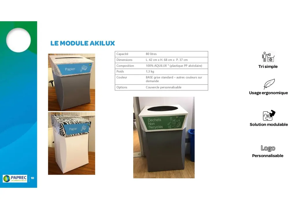 Matériels et poubelles de tri pour le déchets de bureau à bordeaux et Toulouse