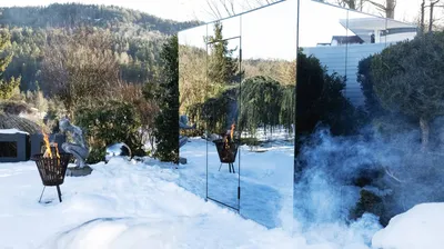 Cabine éteinte avec finition miroir