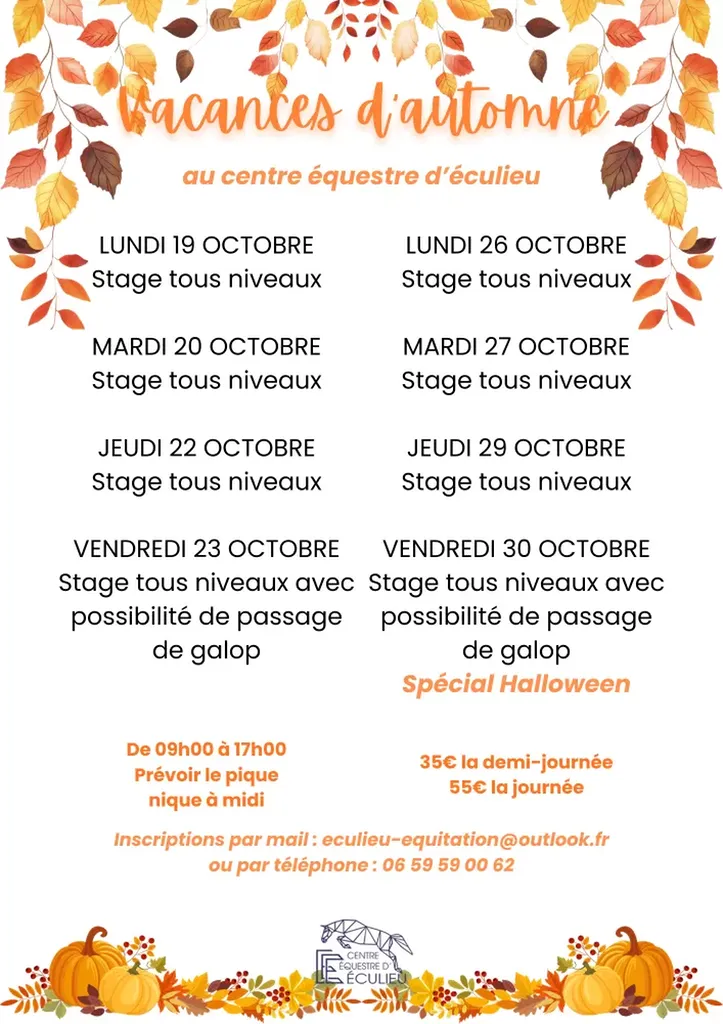 Les vacances d'automne/octobre arrivent à Eculieu