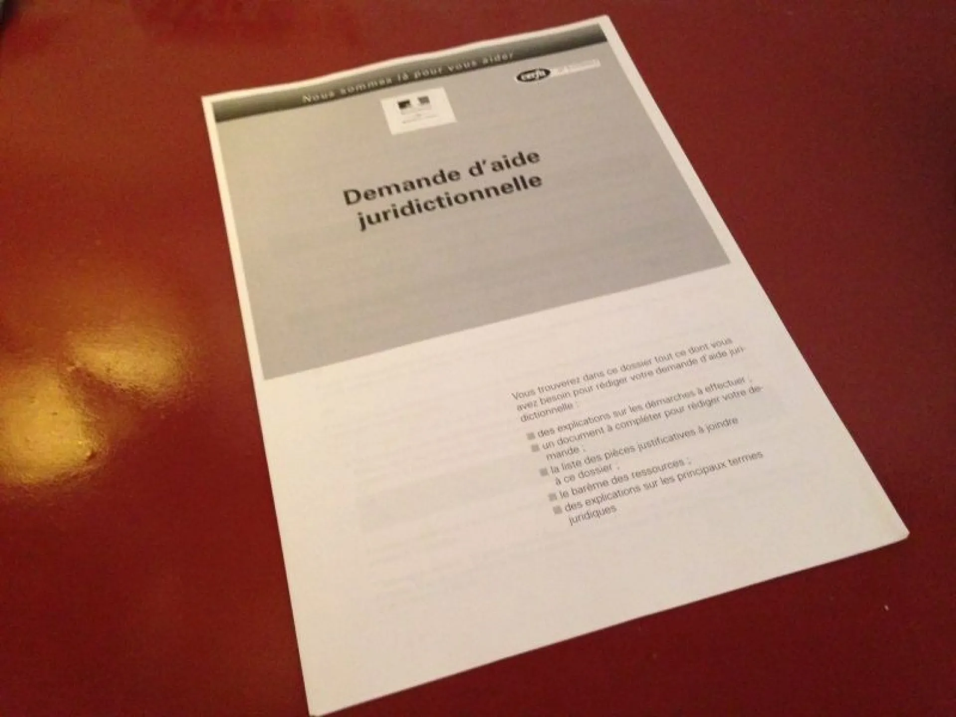 Demande d'aide juridictionnelle