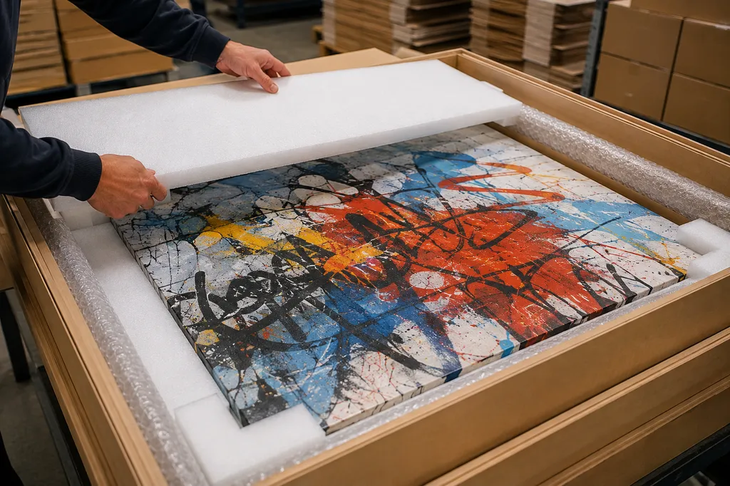 Transport d’un tableau contemporain acheté dans une Galerie a Monaco