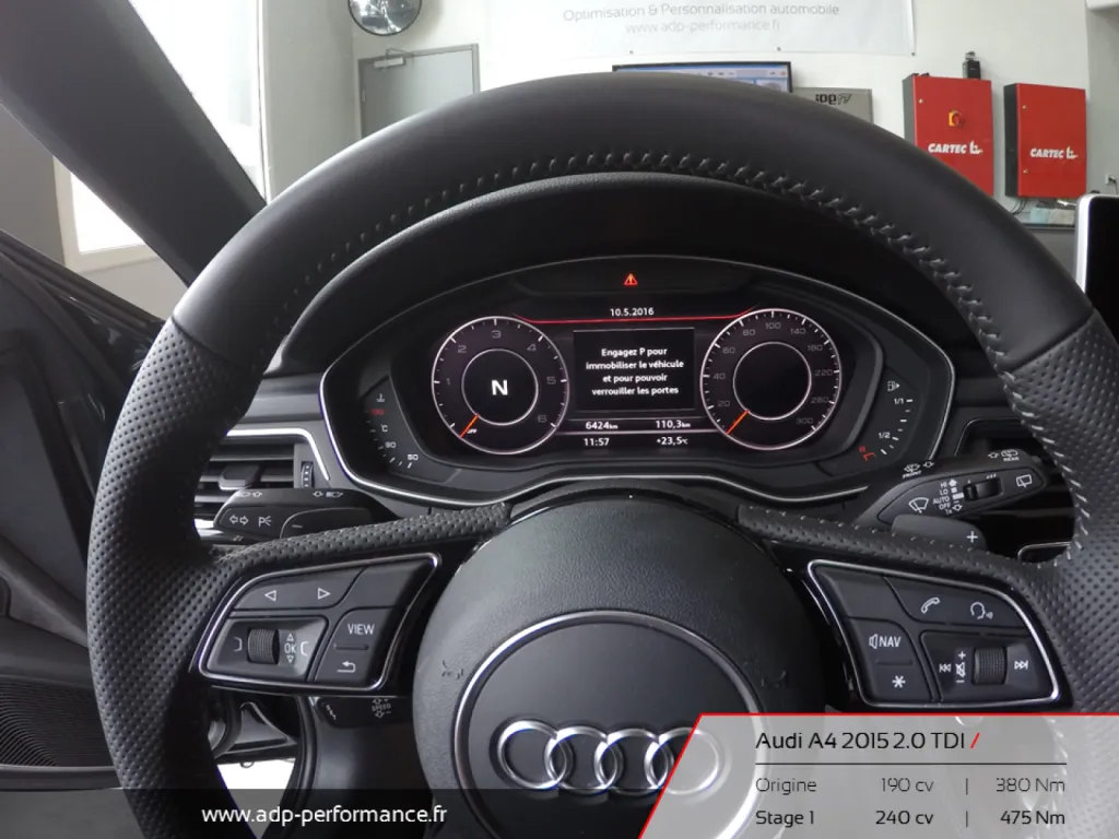 Reprogrammation moteur Audi A4 2015 virtual cockpit ADP Performance