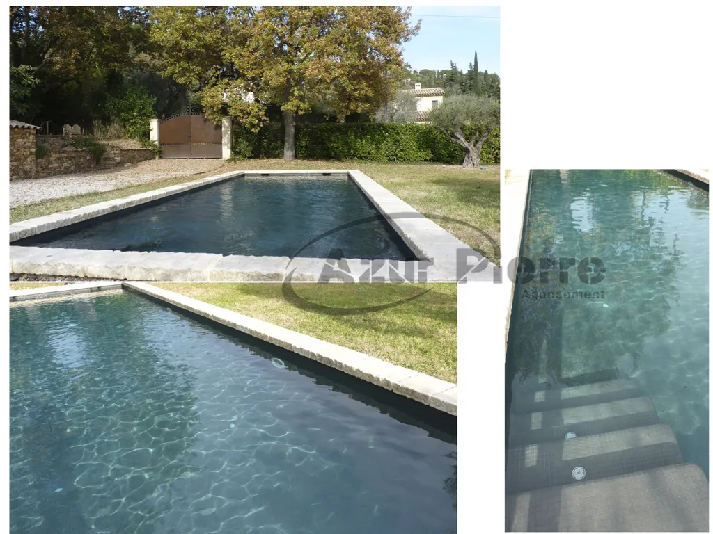 réalisation mosaique piscine gris 