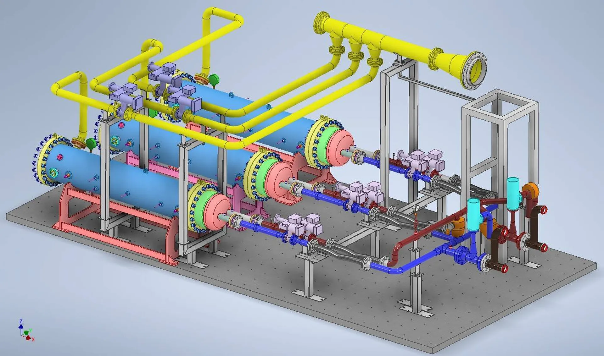 Maquette 3D du réseau de tuyauterie