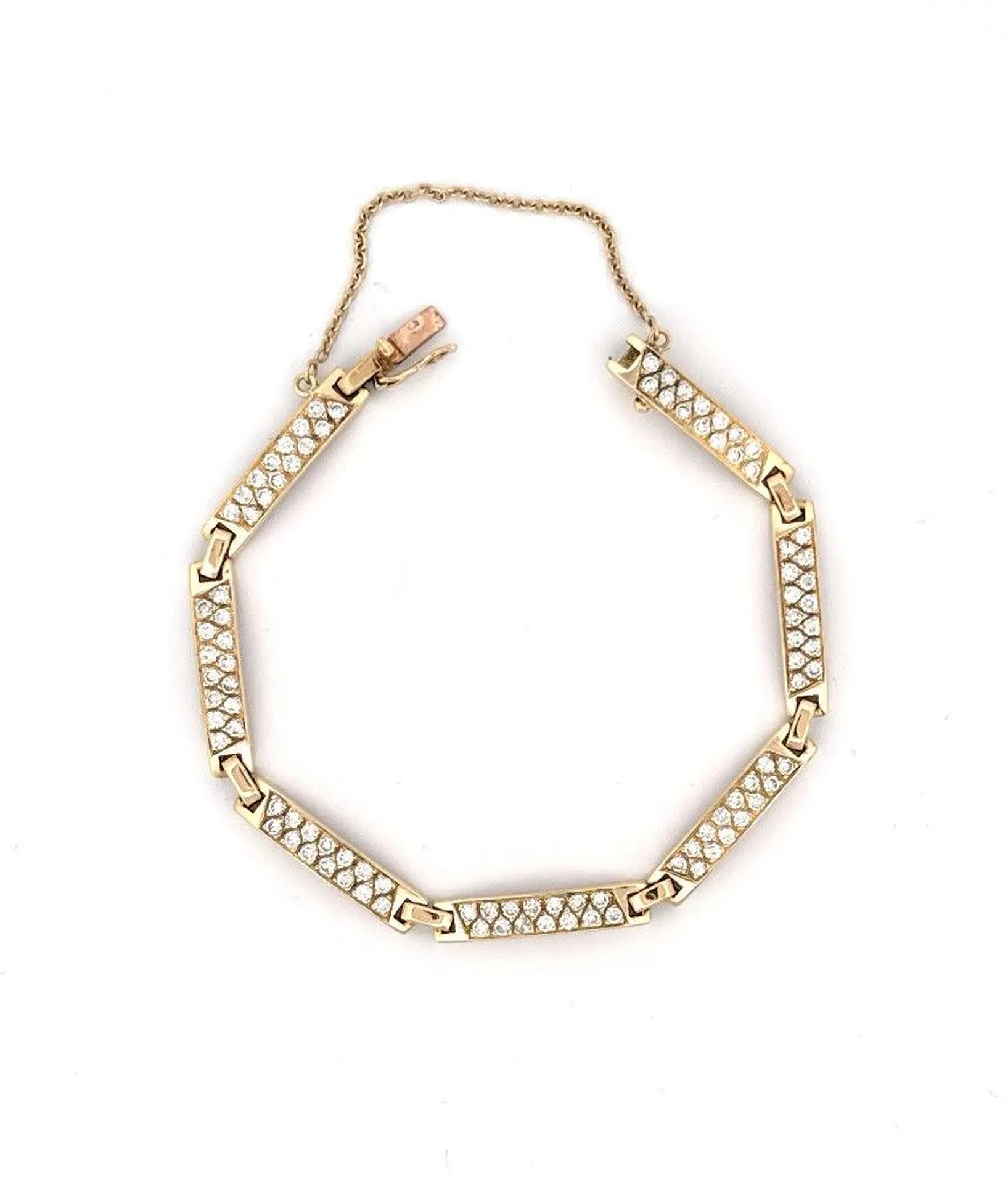 Superbe bracelet articulé or 750 et 98 diamants – Dépôt vente à La Teste de Buch