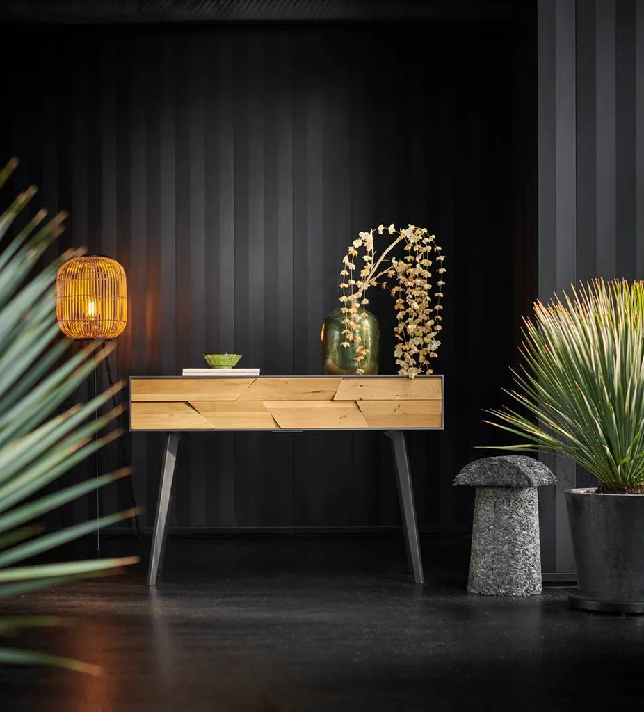 console en bois chêne massif et métal à hyères