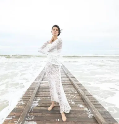 L'allure simple et raffinée de cette robe en maille, coton bio  L'allure simple et raffinée de cette robe en maille, coton bio