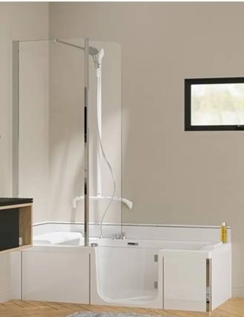 installation baignoire à porte combiné bain douche