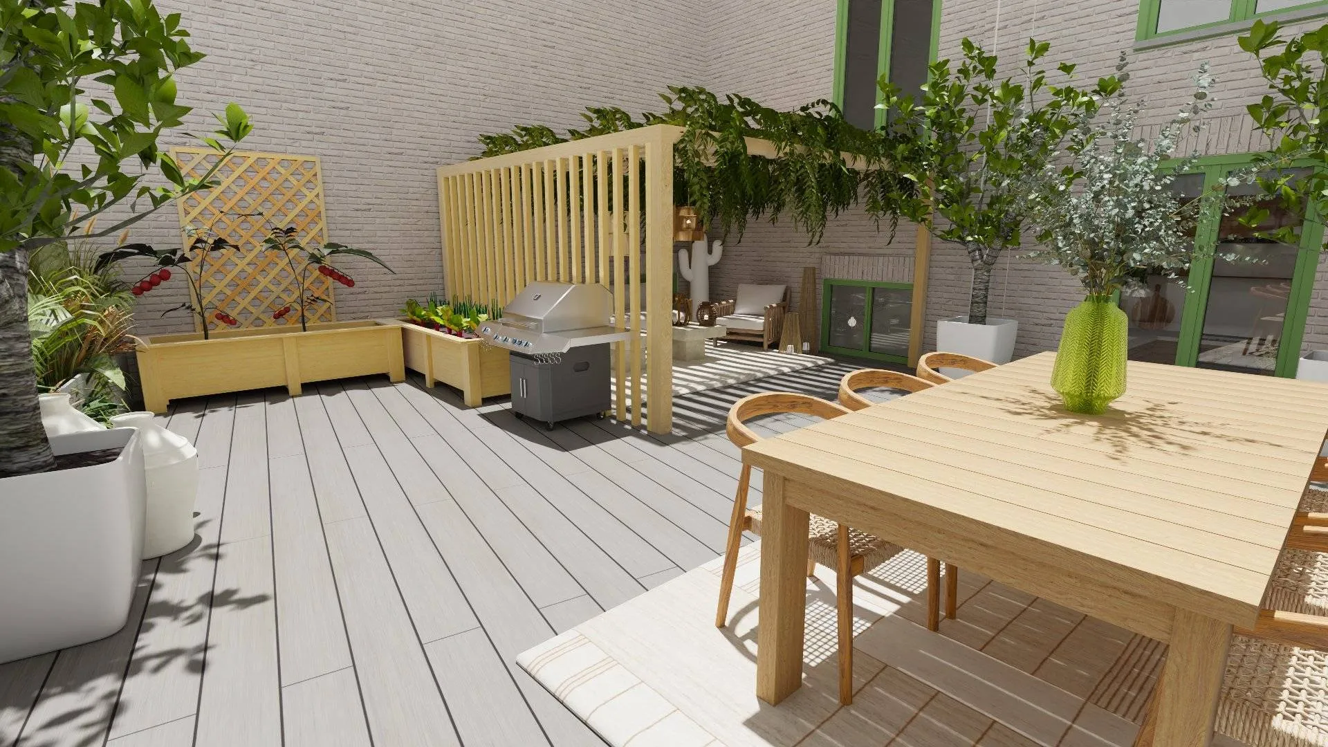 Appartement de 53.88 m² avec terrasse plein sud de 64.43m² entièrement rénové à Dieppe, quartier du Pollet