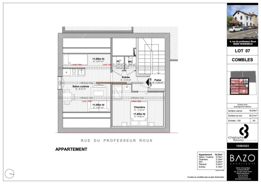 Studio plein de charme rénové et réhabilitée au pied du tramway à Vénissieux près de Lyon 8ème