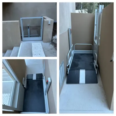 Design et coloris adaptés pour cet élévateur Liftboy installé en copropriété à Aix en Provence