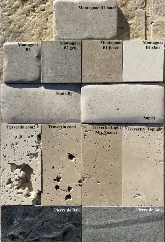Quelques nuances des principales pierres naturelles de qualité
