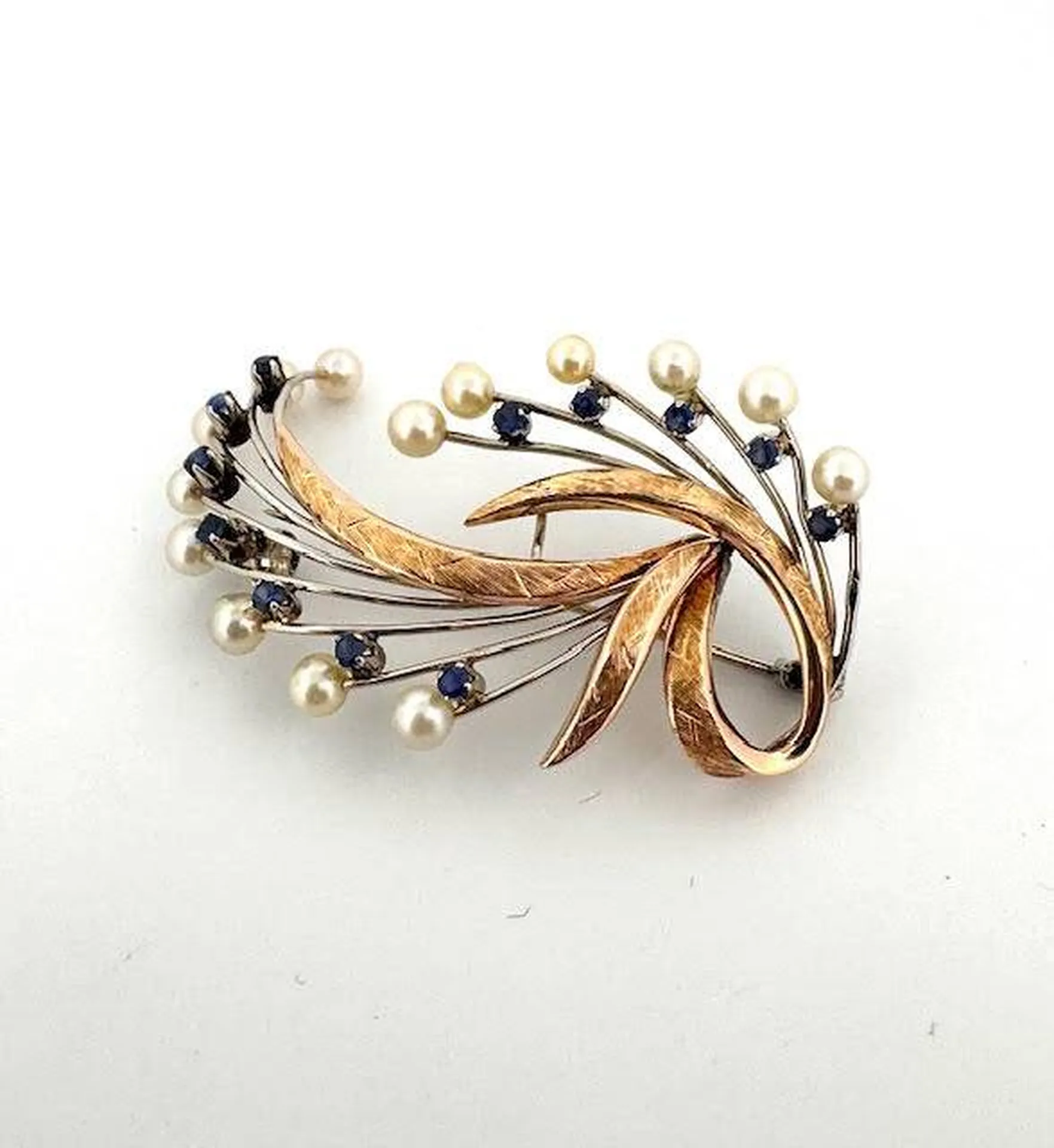 Broche raffinée en or et pierres fines – Dépôt vente Bijouterie Or Ligne (La Teste-de-Buch)