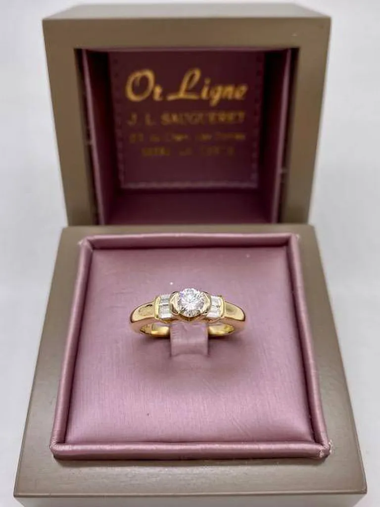 Bague or 750/1000ème et diamants en dépôt vente chez Or Ligne à La Teste de Buch