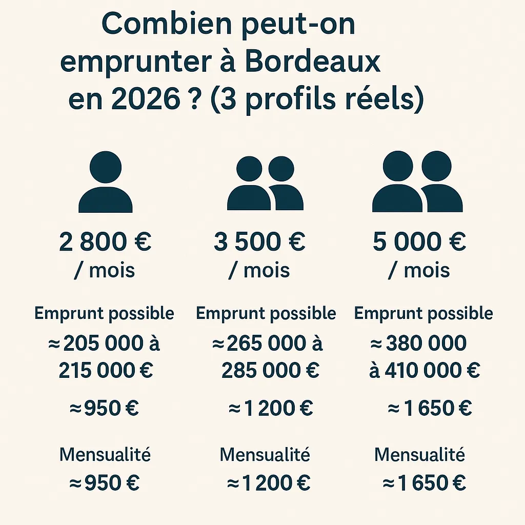 Combien peut-on emprunter à Bordeaux en 2026 ?